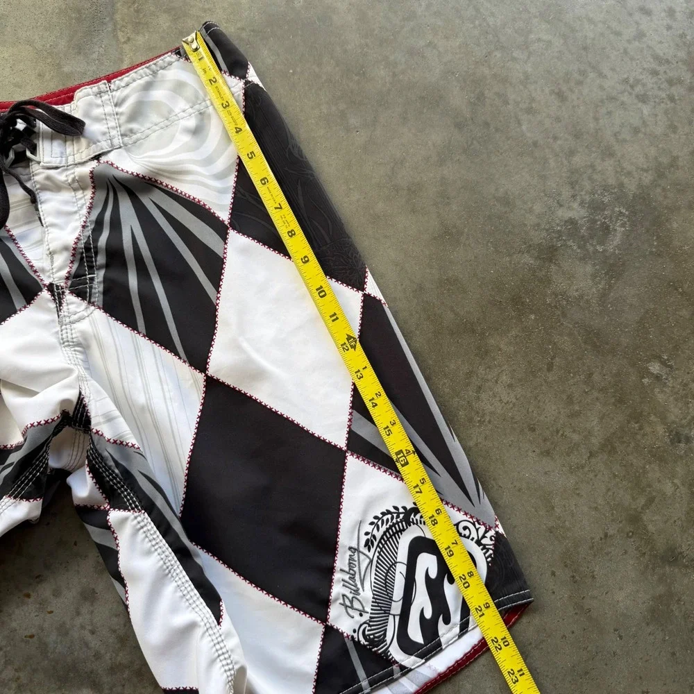 Billabong Mens Board Shorts Size 31 Black White Harlequin Diamond M1315DIA